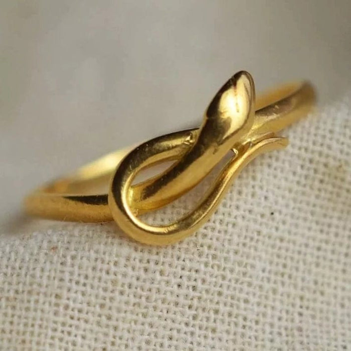 Bague Bague fine serpent en or jaune 58 Facettes Ref1891