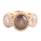 Bague 54 Bague trilogie quartz fumé et pavage diamants 58 Facettes