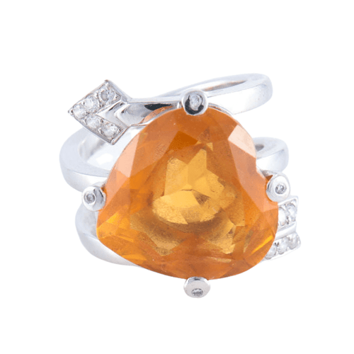 Bague 51.5 Bague Lorenz Baümer en Or, Citrine et Diamants 58 Facettes