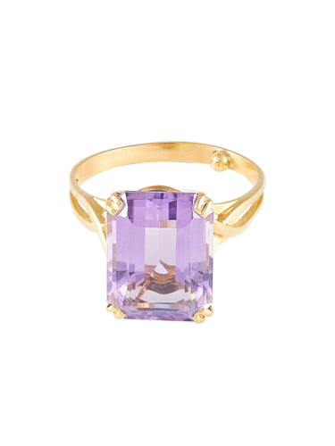 Bague 57 Bague Cocktail or jaune et améthyste 58 Facettes 958