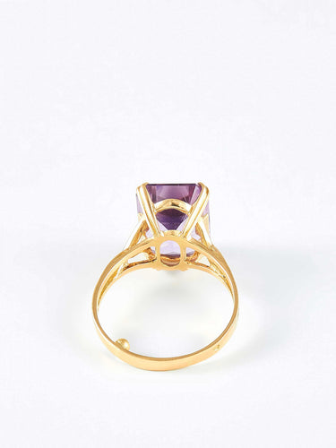 Bague 57 Bague Cocktail or jaune et améthyste 58 Facettes 958