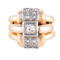 Bague Large bague 2 ors Diamants 58 Facettes JE437