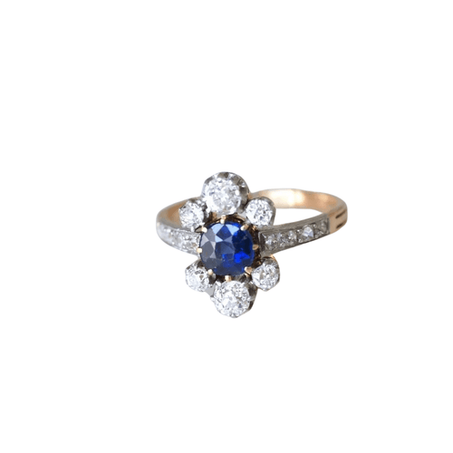 Bague Bague Marguerite Belle Epoque saphir & diamants 58 Facettes