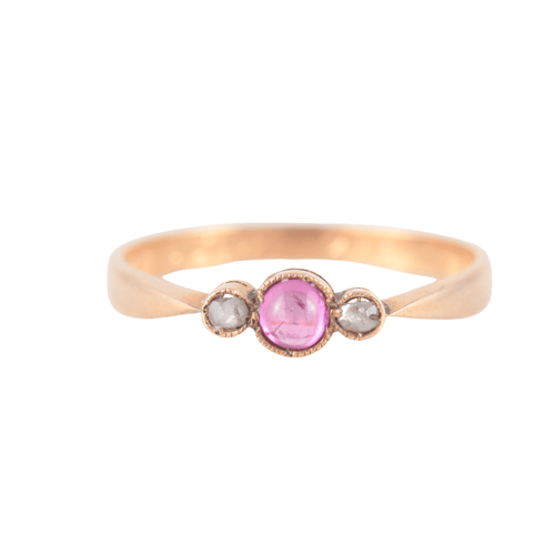 Bague 54.5 Bague or rose, rubis, diamants 58 Facettes P5L15