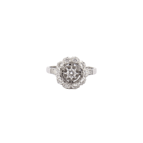 Bague 53 Bague Marguerite, diamants 58 Facettes