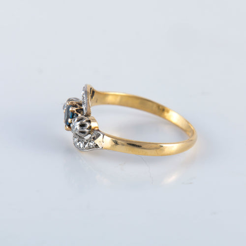 Bague Bague saphir diamant or platine 58 Facettes