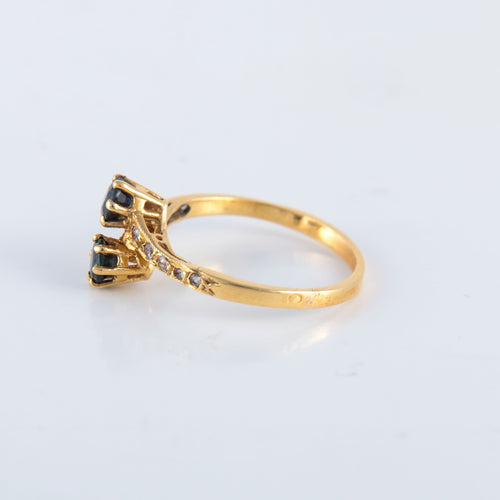 Bague 51 Bague Toi & Moi saphir diamants 58 Facettes