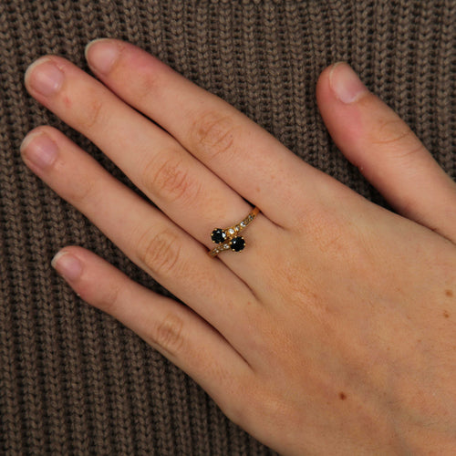 Bague 51 Bague Toi & Moi saphir diamants 58 Facettes