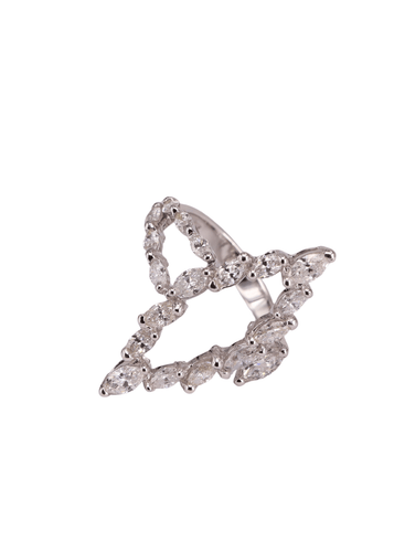 Bague Bague marquise Or blanc Diamant 58 Facettes P6