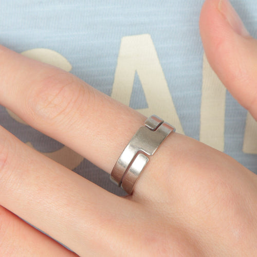 Bague 57 Bague Dinh Van Seventies moyen modèle en Or blanc 58 Facettes