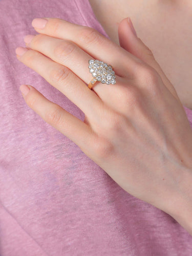 Bague Bague Marquise Or Jaune Diamants 58 Facettes