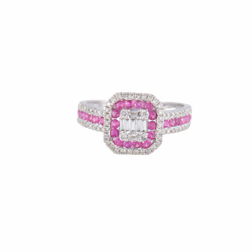 Bague 52 Bague style Art Déco Rubis Diamants 58 Facettes 1