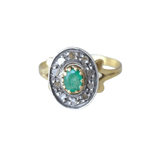 Bague Bague vintage émeraude et diamants 58 Facettes