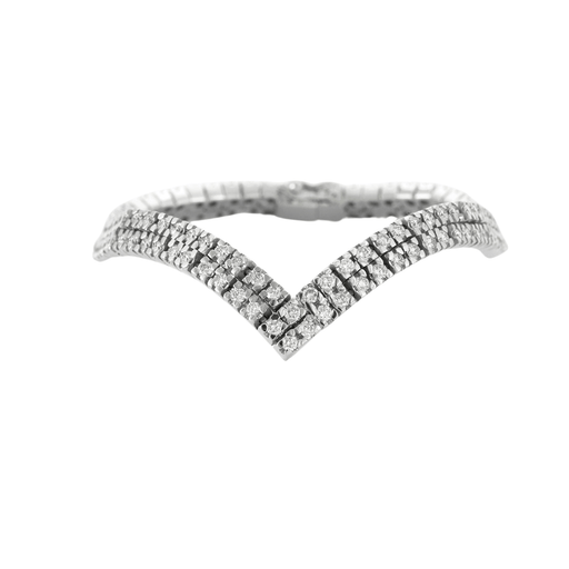 Bracelet Bracelet Chevron Or Gris Diamants 58 Facettes 4923