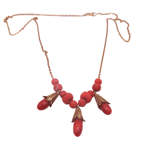 Collier Collier Or et Corail 58 Facettes