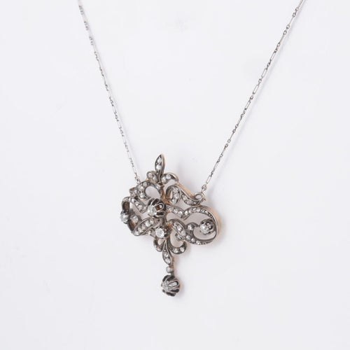 Collier PENDENTIF COLLIER DIAMANTS BELLE EPOQUE 58 Facettes