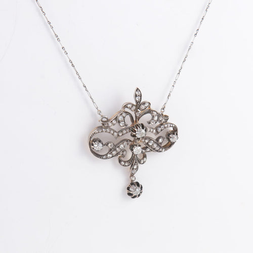 Collier PENDENTIF COLLIER DIAMANTS BELLE EPOQUE 58 Facettes