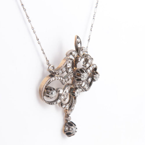 Collier PENDENTIF COLLIER DIAMANTS BELLE EPOQUE 58 Facettes