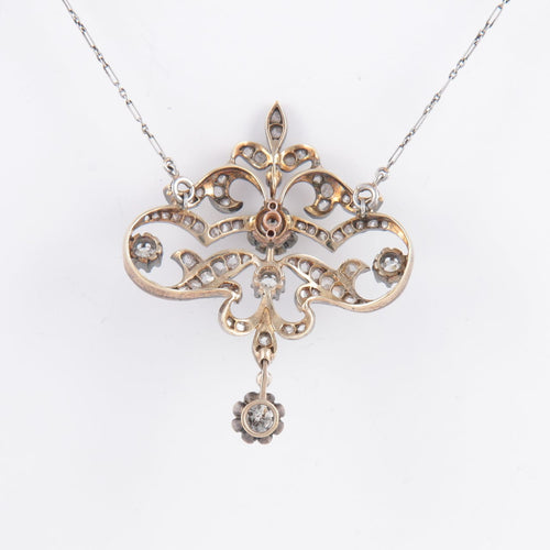 Collier PENDENTIF COLLIER DIAMANTS BELLE EPOQUE 58 Facettes