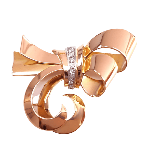 Broche Broche nœud or jaune et diamant 58 Facettes RA-615/4