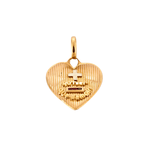 Pendentif Pendentif coeur or rose rubis roses 58 Facettes