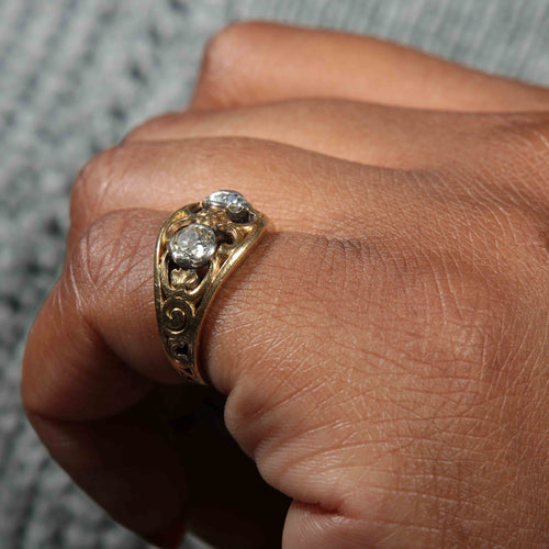 Bague Bague à motifs Diamants 58 Facettes 220423