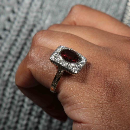 Bague 59 Bague Grenat Diamants 58 Facettes 220382