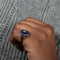 Bague 55 Bague Email bleu et Diamants 58 Facettes 220424
