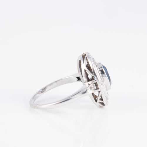 Bague 52 Bague Art Déco Saphir Diamants 58 Facettes 1