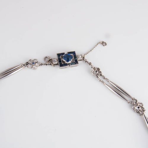 Collier Collier Saphirs Diamants 58 Facettes 1