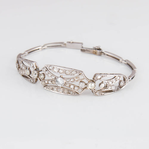 Bracelet Bracelet Art Déco Platine Diamants 58 Facettes 1