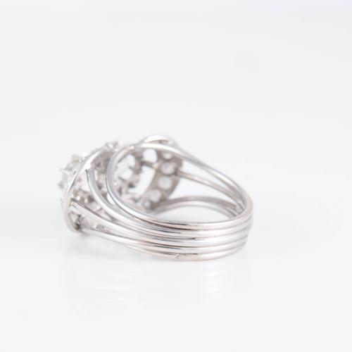 Bague Bague Art Déco Platine Diamants 58 Facettes 0