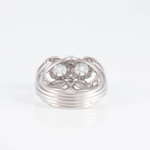 Bague Bague Art Déco Platine Diamants 58 Facettes 0