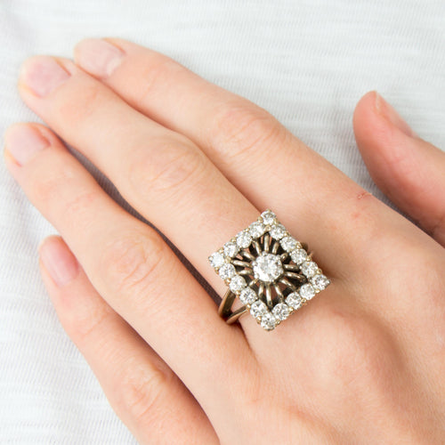 Bague 54 Bague vintage, diamant taille ancienne 58 Facettes