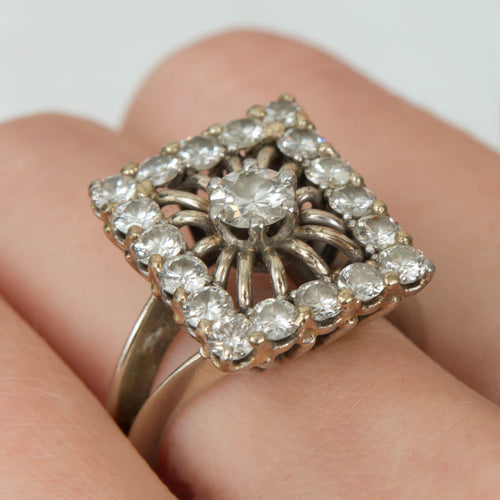 Bague 54 Bague vintage, diamant taille ancienne 58 Facettes