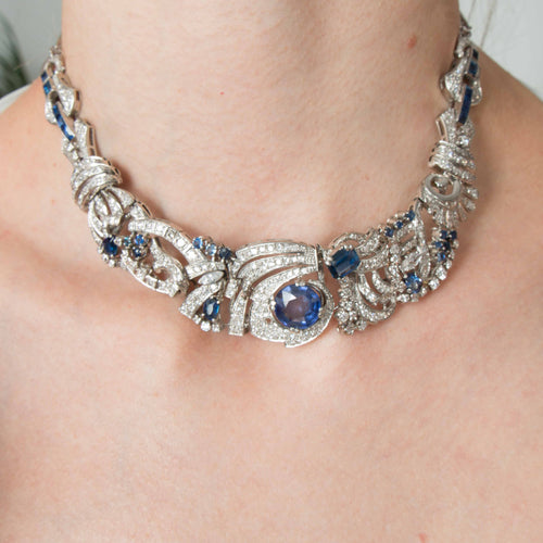 Collier Collier Saphirs Diamants 58 Facettes 1