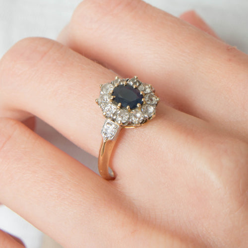 Bague 55 Bague Marguerite Saphir Diamants 58 Facettes 1