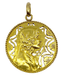 Pendentif Médaille Vierge décor floral 58 Facettes