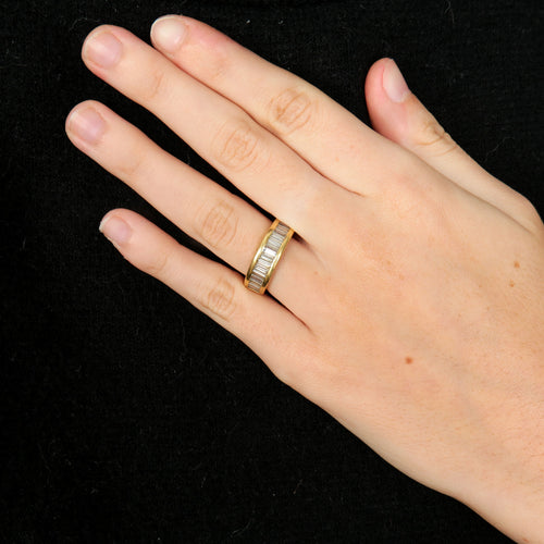 Bague 51 Demi-alliance Diamants taille baguette 58 Facettes FM71