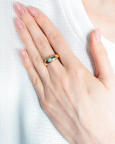 Bague Bague Jonc Opale Saphirs 58 Facettes