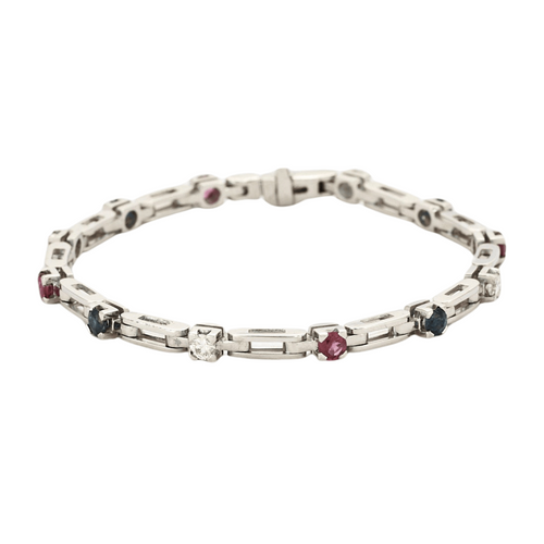 Bracelet Bracelet Diamants Saphirs Rubis 58 Facettes EL2-133
