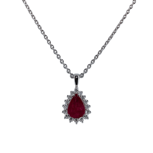 Pendentif Pendentif "poire" Rubis et diamants 58 Facettes