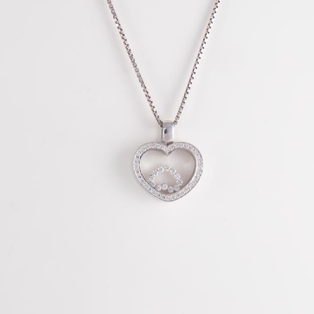 Collier Collier Pendentif Double coeur Diamants 58 Facettes