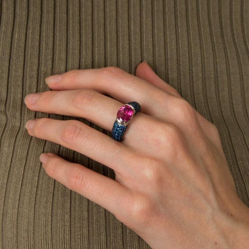 Bague Bague Jonc Tourmaline rose 58 Facettes