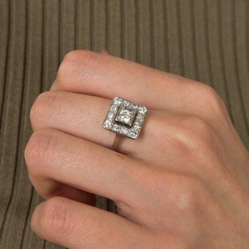 Bague Bague Platine Diamants 58 Facettes