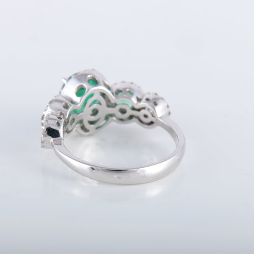 Bague 54 Bague style Jarretière Emeraudes Diamants 58 Facettes