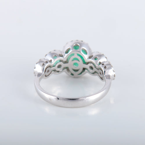 Bague 54 Bague style Jarretière Emeraudes Diamants 58 Facettes