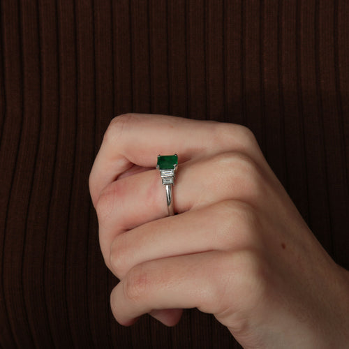 Bague Bague Emeraude Diamants 58 Facettes