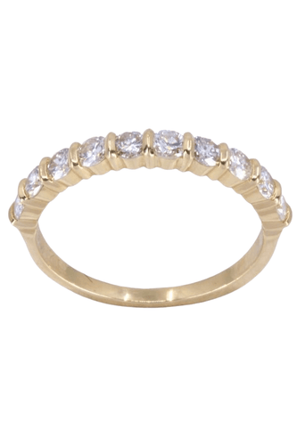 Bague 53 DEMI-ALLIANCE 10 DIAMANTS 58 Facettes 071251