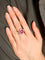 Bague Bague Or Blanc Tourmaline Rose Cabochon 58 Facettes